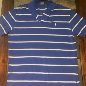 Polo by Ralph Lauren Blue and White Striped Polo Shirt